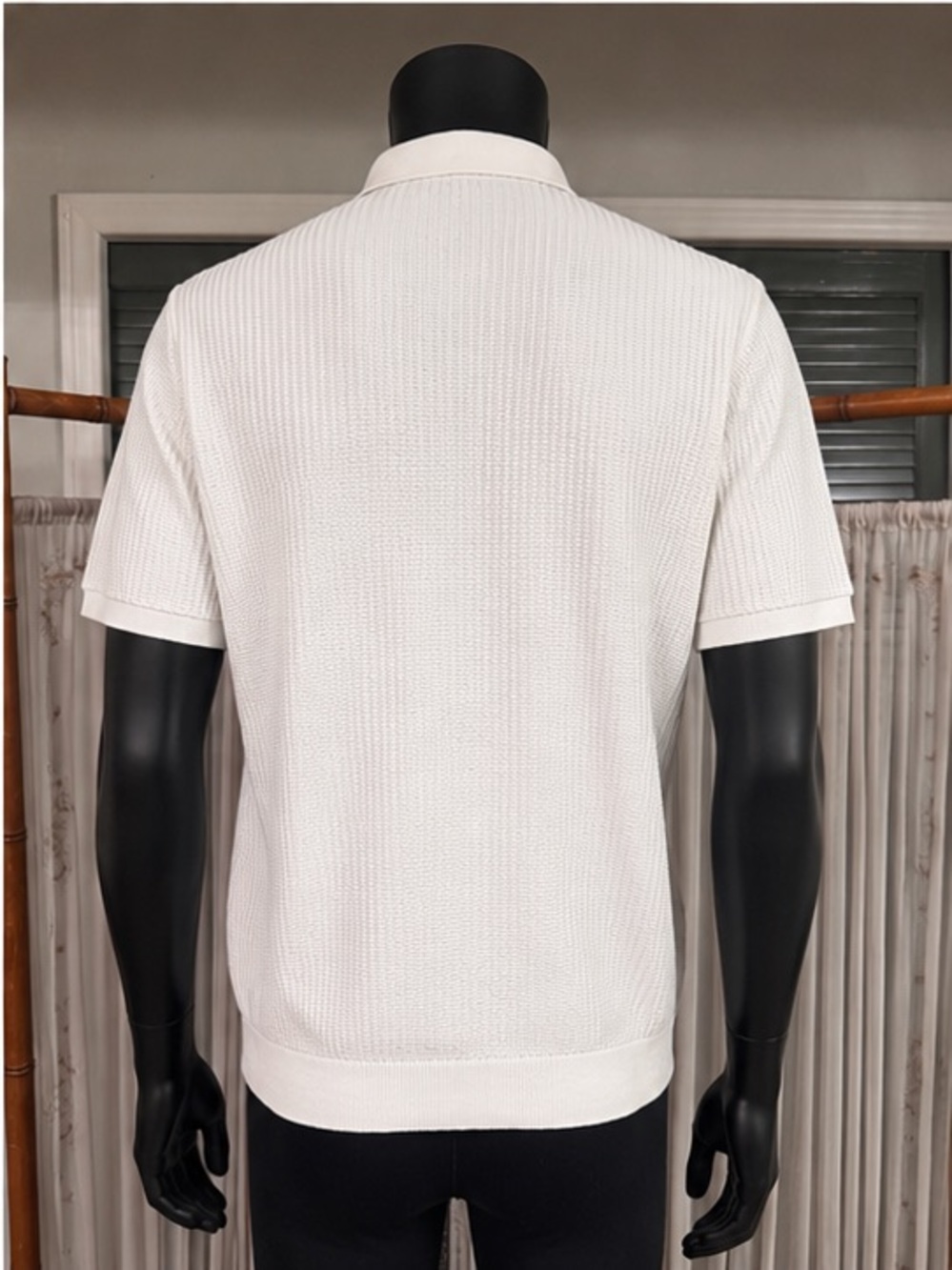 Reiss White Textured Knit Polo Shirt - Picture 5 of 8